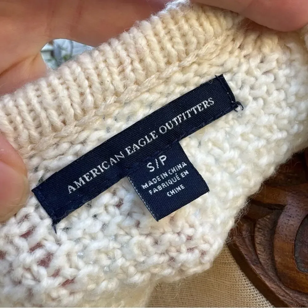 American Eagle Outfitters Pullover Ivory Cream Sweater Women's Size Small